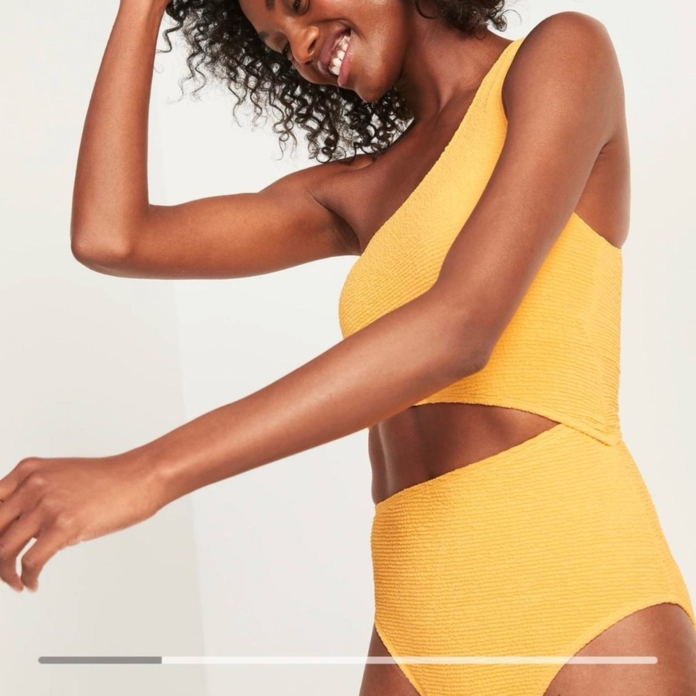 Orange Cut Out One Piece Terry Swimsuit